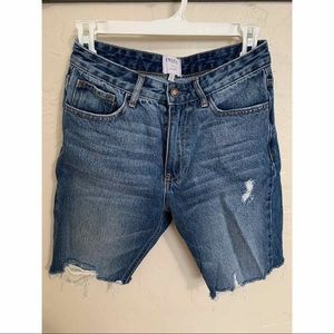 High waisted distressed Jean shorts